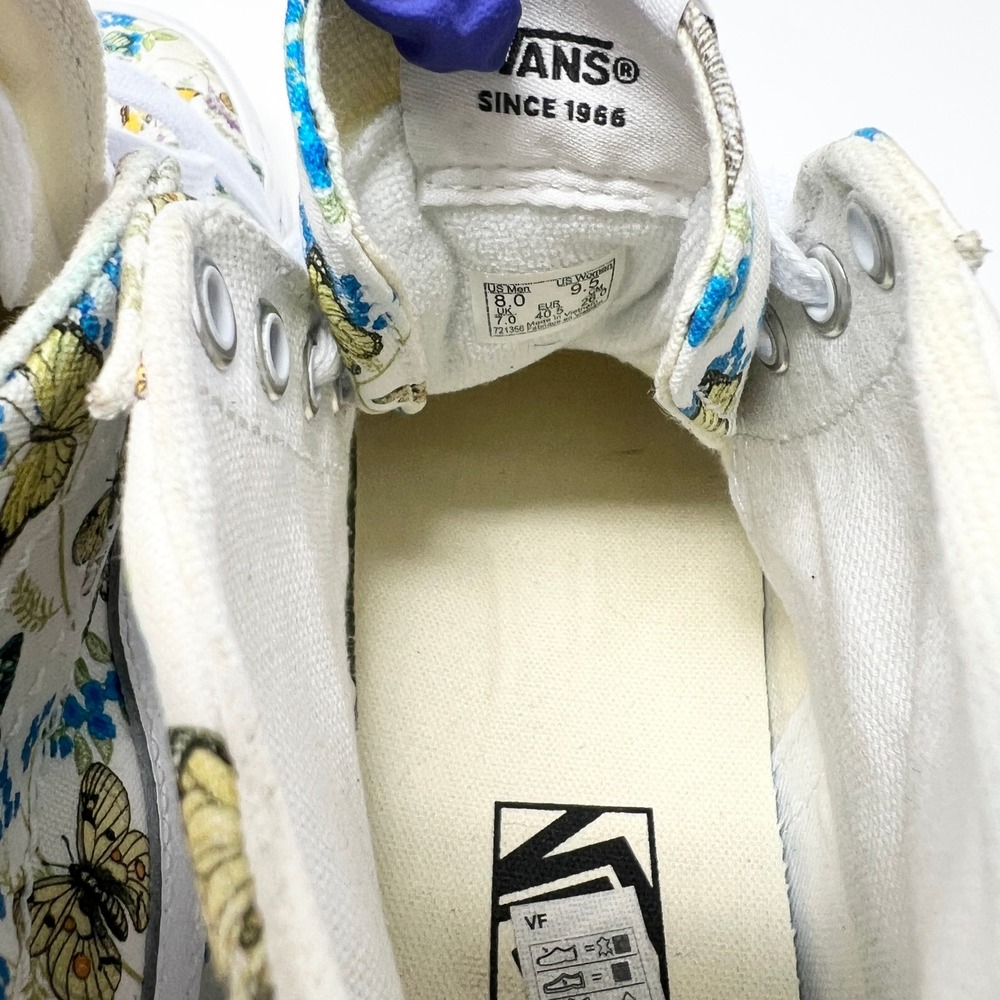 Vans Sk8-Hi Butterfly Floral White High Top Sneakers Mens Size 8 Womens 9.5 - Picture 14 of 14
